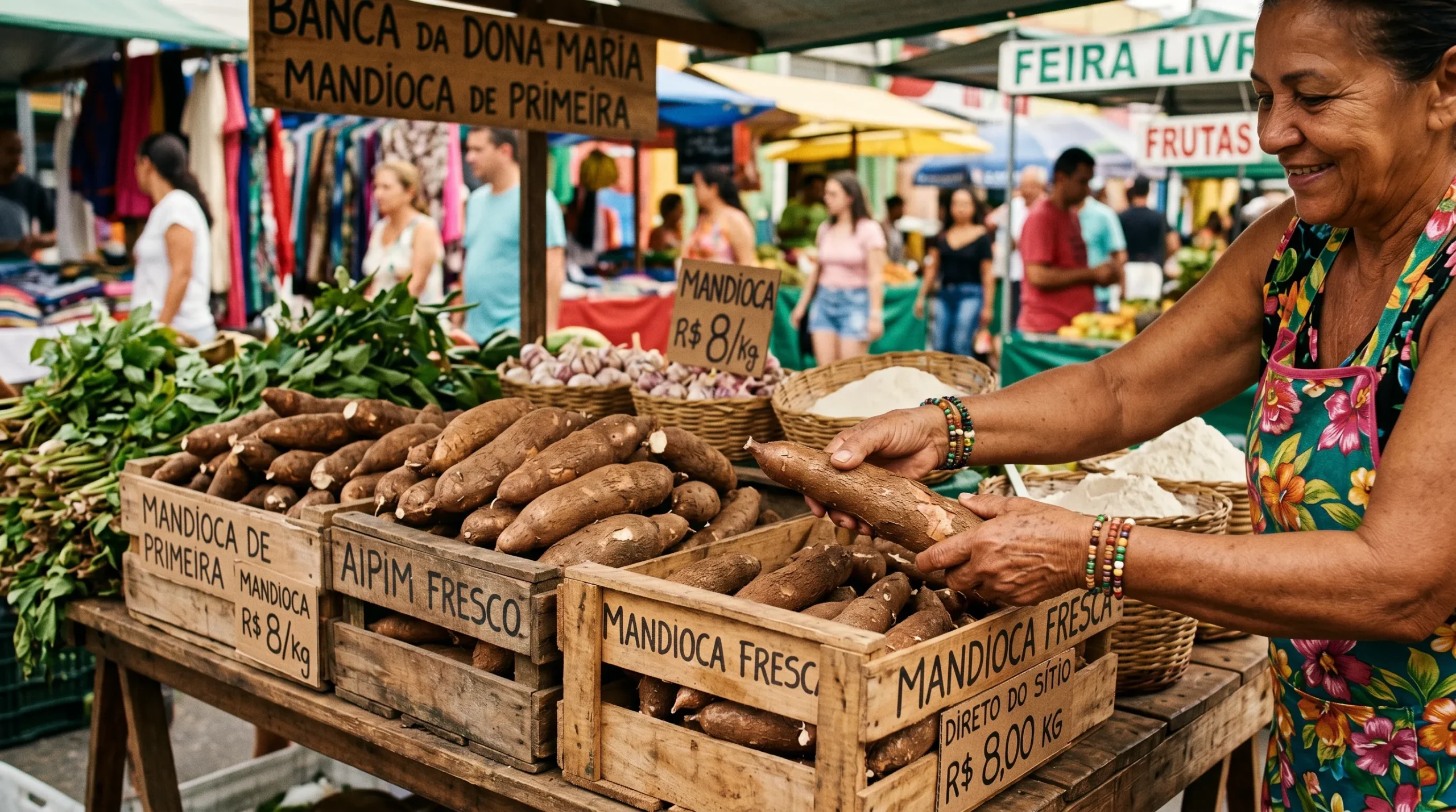 Como escolher mandioca fresca e firme no mercado para congelar