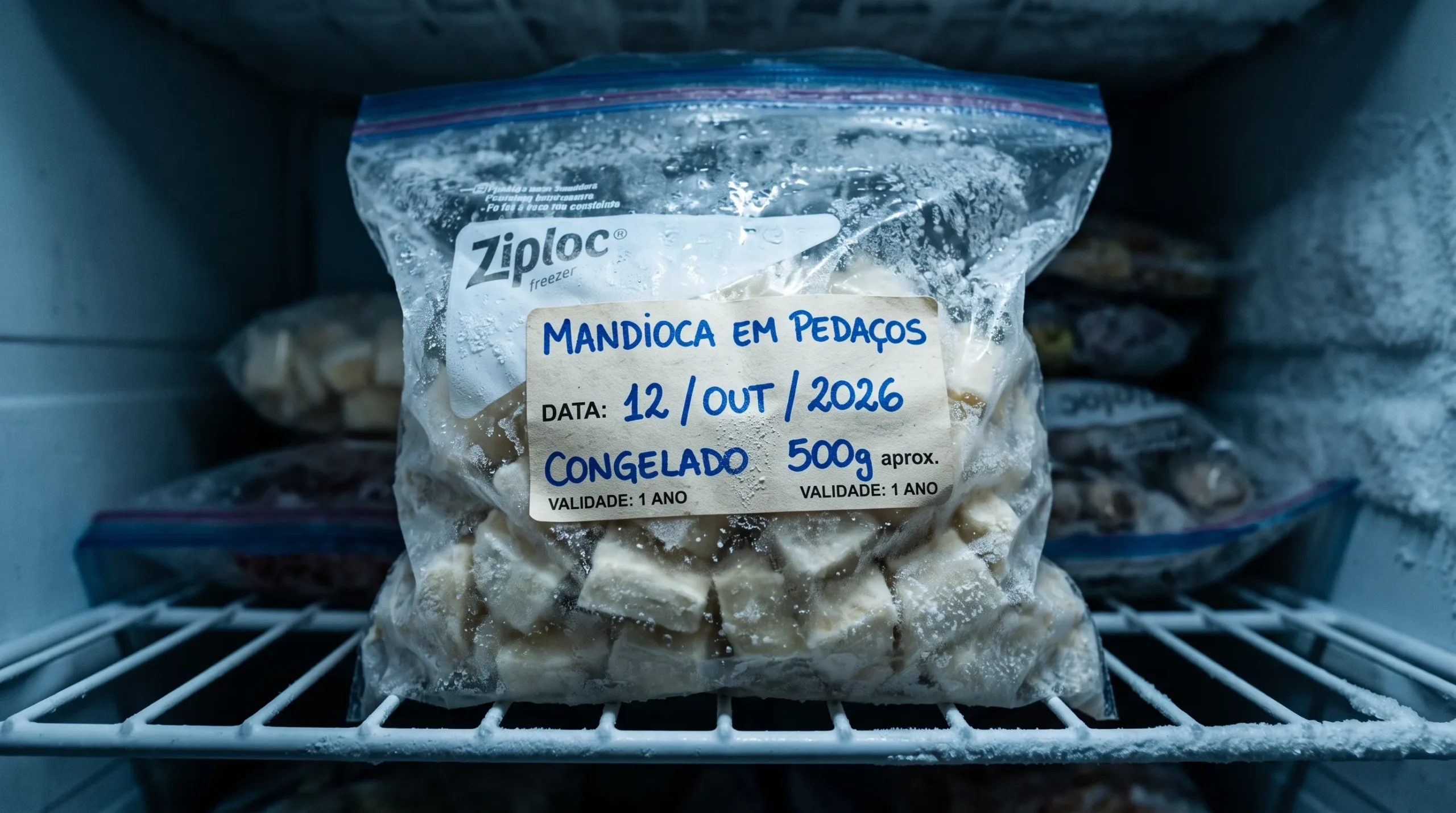 quanto tempo dura aipim congelado no freezer validade