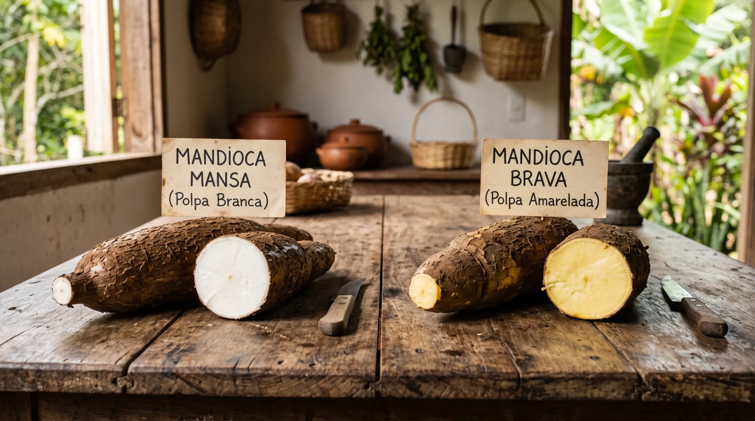 diferença mandioca mansa e brava comestivel e amarga