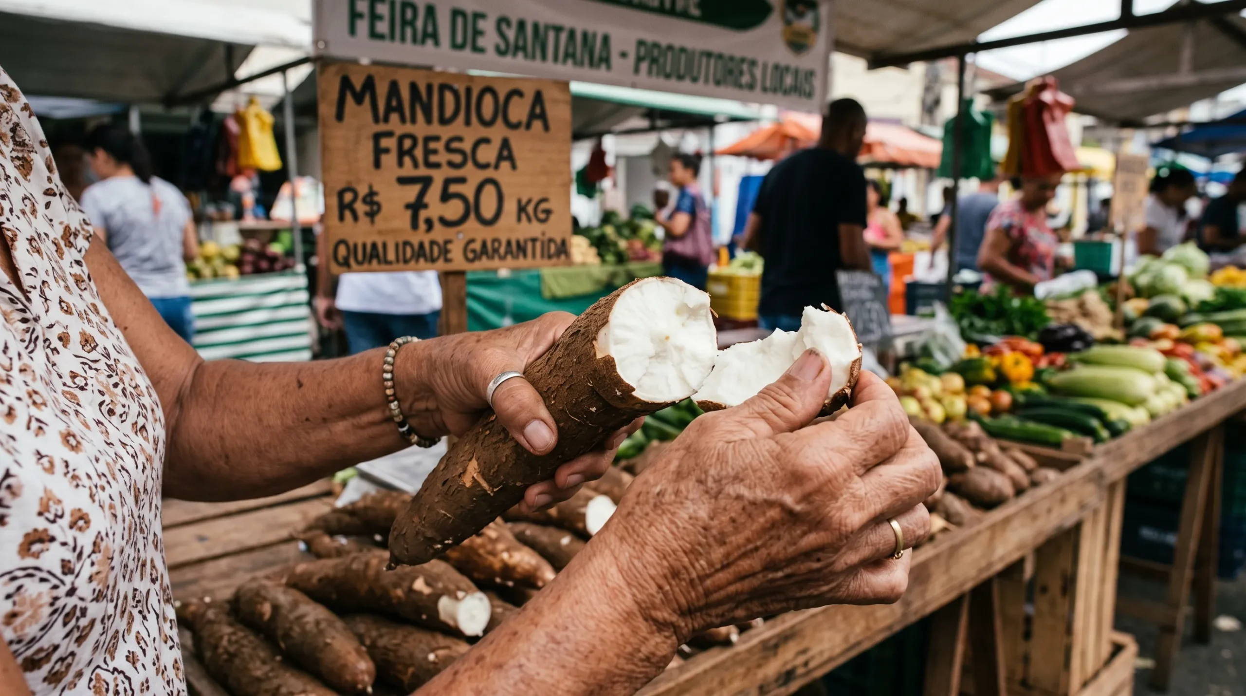 como escolher mandioca no mercado casca firme polpa branca