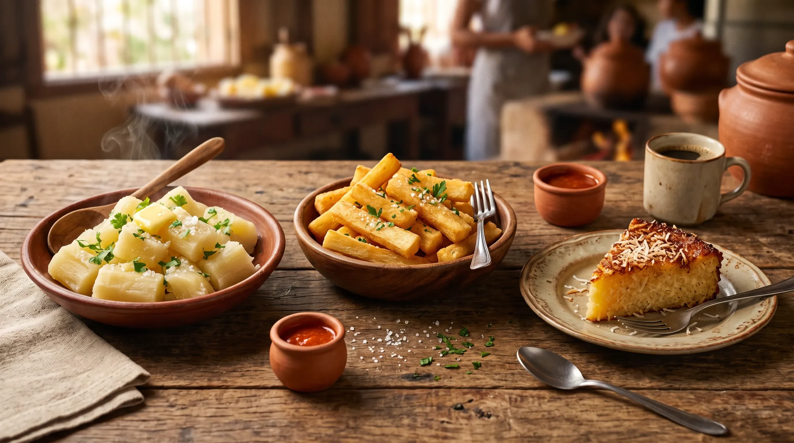 receitas com mandioca cozida frita bolo usos culinarios
